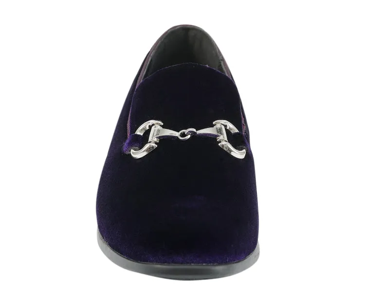 Brad Purple Velvet Loafers
