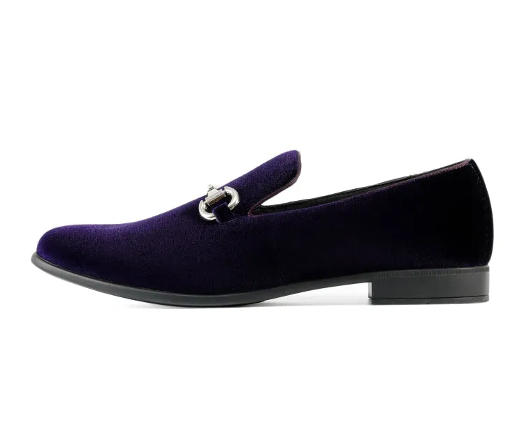 Brad Purple Velvet Loafers