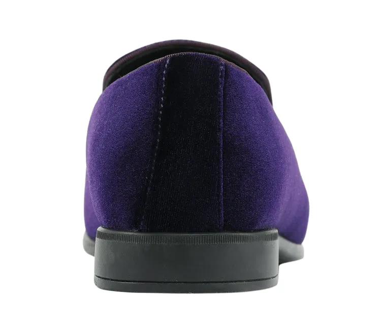 Brad Purple Velvet Loafers