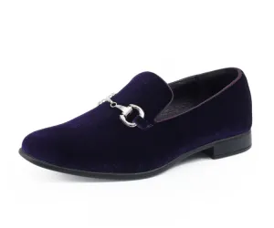 Brad Purple Velvet Loafers