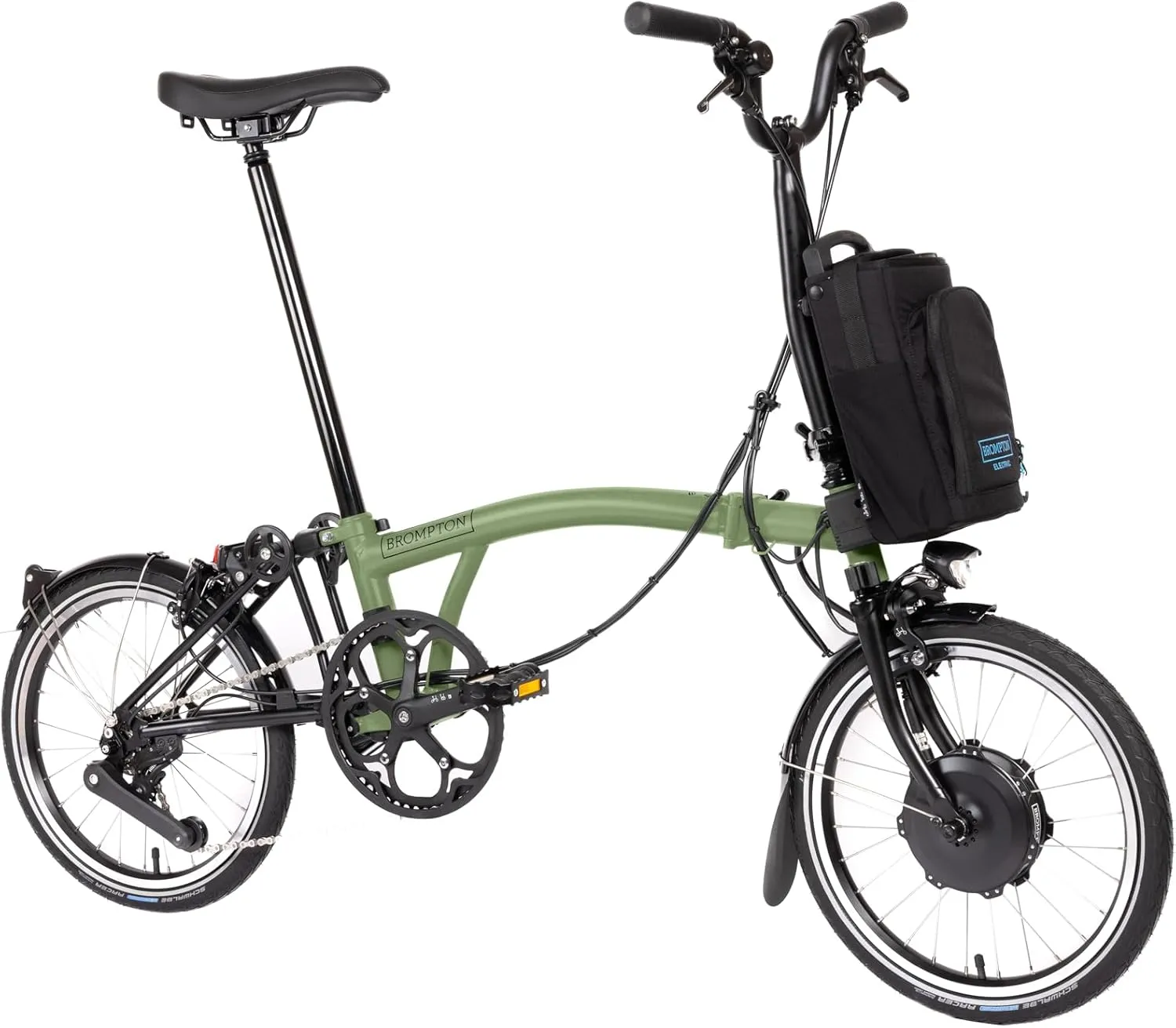 Brompton Electric Folding Bike for Adults C Line 12-Speed | Compact, Lightweight, Pedal-Assist Commuter E-Bike