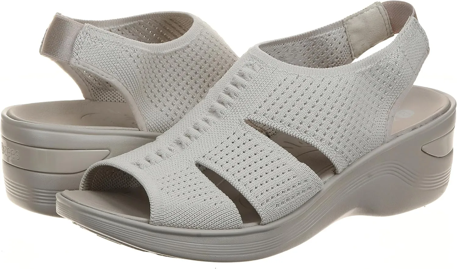 BZees Women's Double Up Slingback Wedge Sandal