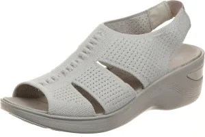 BZees Women's Double Up Slingback Wedge Sandal