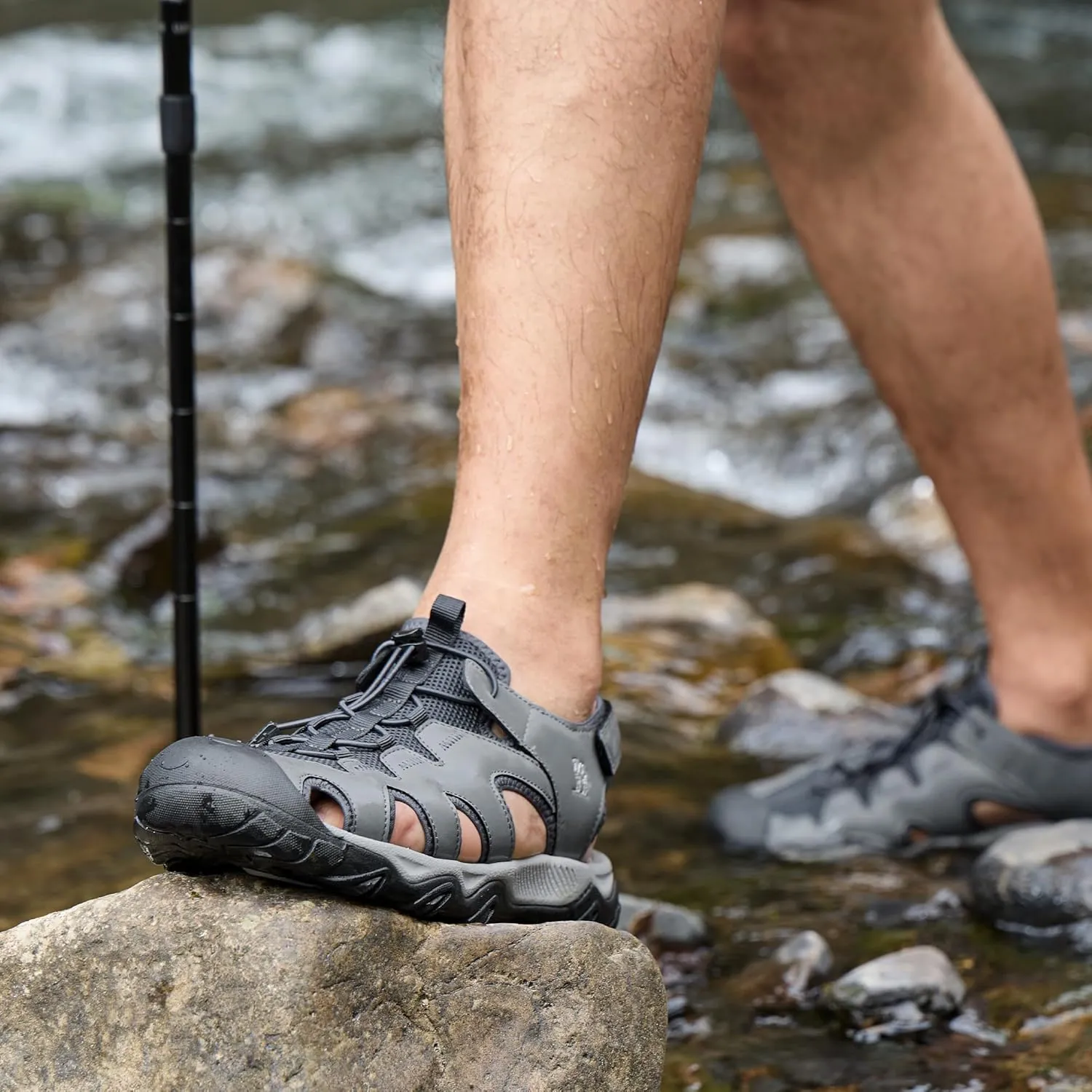 CAMEL CROWN Men's Hiking Sandals Anti-Slipping Athletic Water Shoes with Arch Support Closed Toe Outdoor Summer Camping Sandal for Beach
