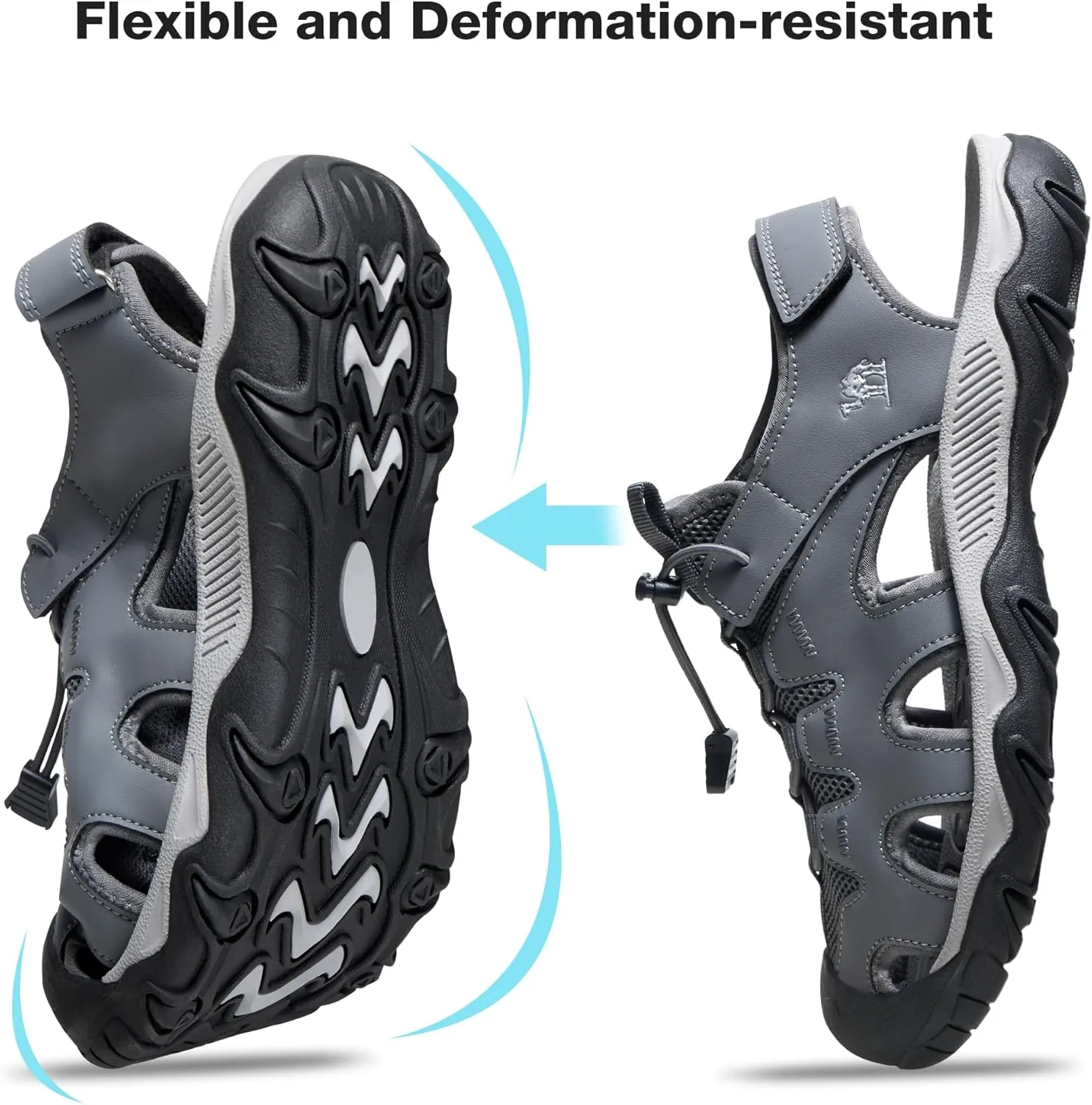 CAMEL CROWN Men's Hiking Sandals Anti-Slipping Athletic Water Shoes with Arch Support Closed Toe Outdoor Summer Camping Sandal for Beach