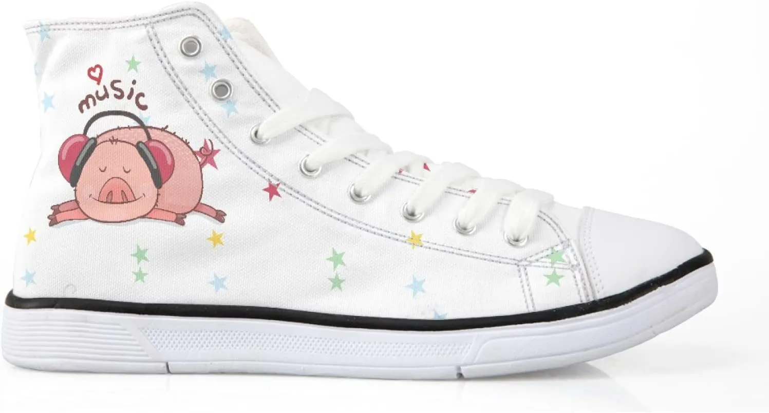 Canvas Shoes for Women High Top Canvas Sneakers Teens Girls Novelty Animal Print Sports Shoes Lightweight Lace ups Casual Walking Shoes