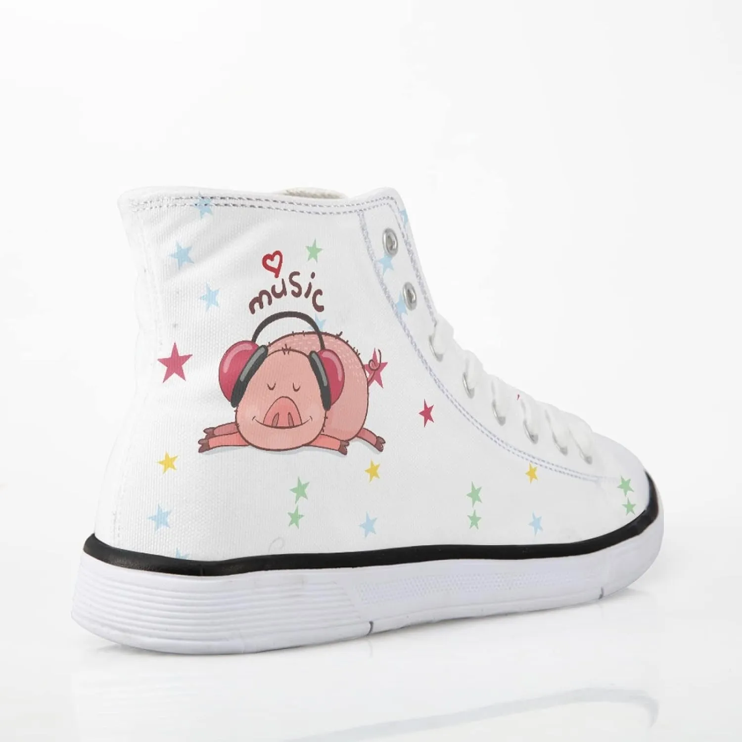 Canvas Shoes for Women High Top Canvas Sneakers Teens Girls Novelty Animal Print Sports Shoes Lightweight Lace ups Casual Walking Shoes