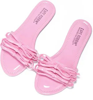 Cape Robbin LeMoney Jelly Flips Flops Sandals for Women, Flat Slides Womens Mules Slip On Shoes