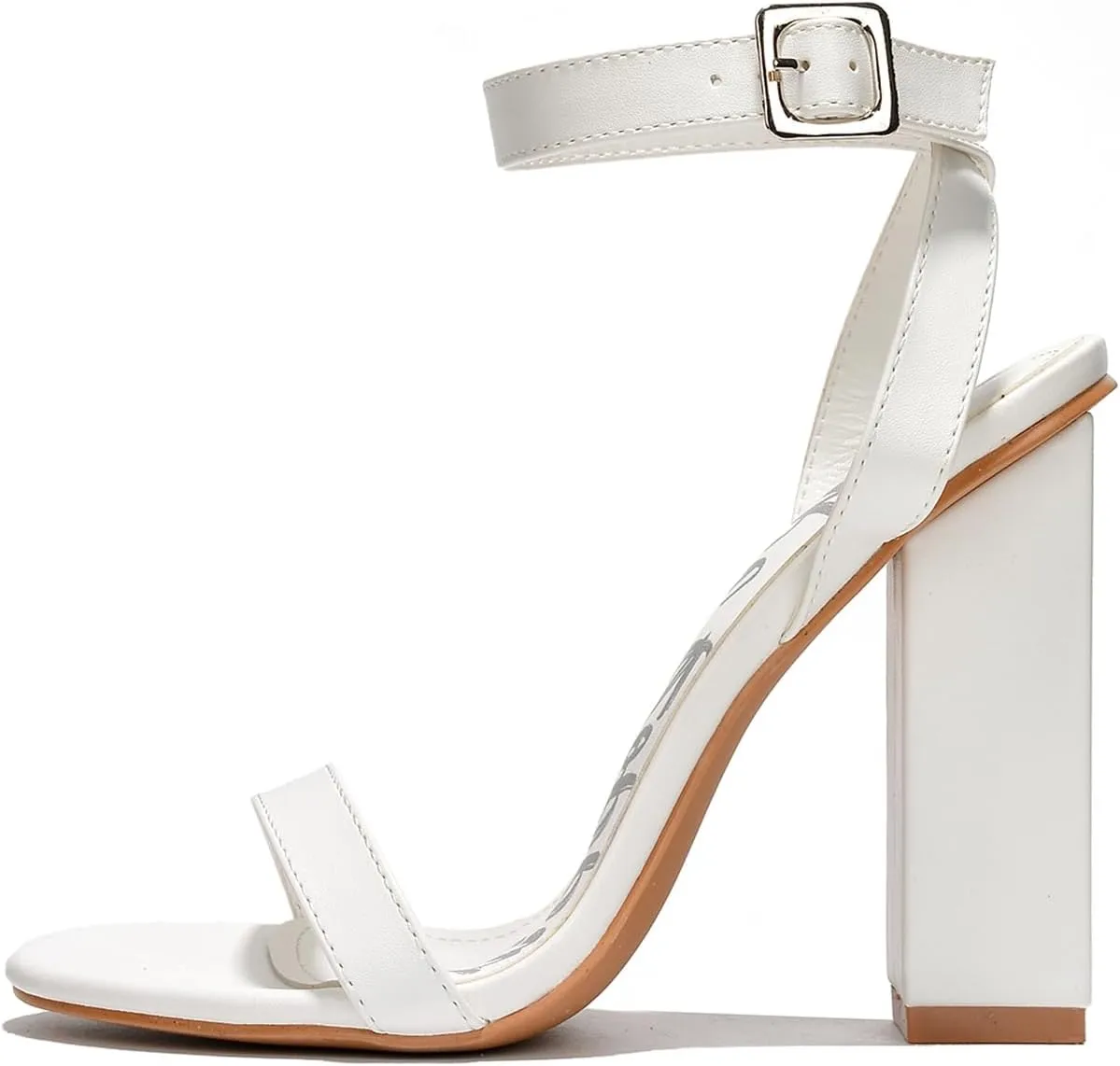 Cape Robbin Maria-7 Seller Lucite Clear Perspex Glitter Block Heel Sandals Black