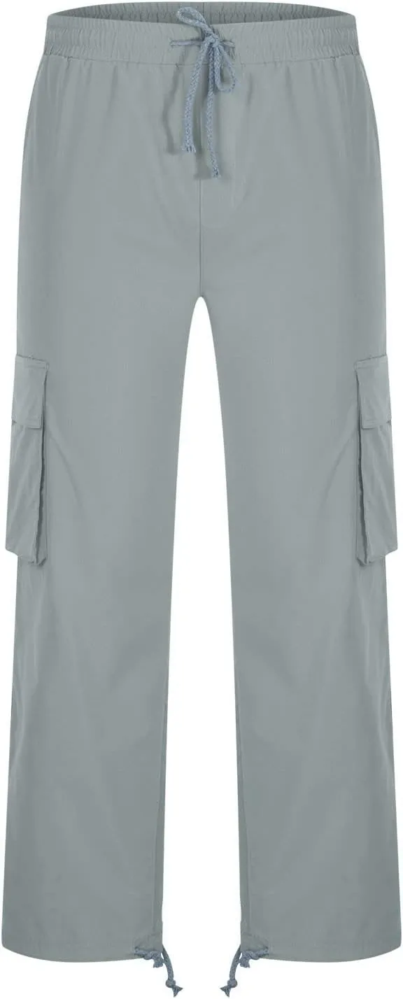 Cargo Pants for Men Casual Baggy Utility Work Hiking Joggers Relax Fit Big and Tall Trousers with Multi Pockets