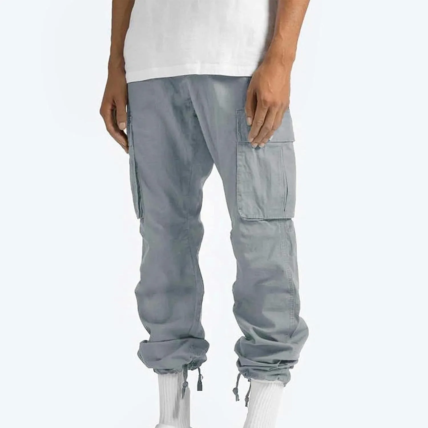 Cargo Pants for Men Casual Baggy Utility Work Hiking Joggers Relax Fit Big and Tall Trousers with Multi Pockets