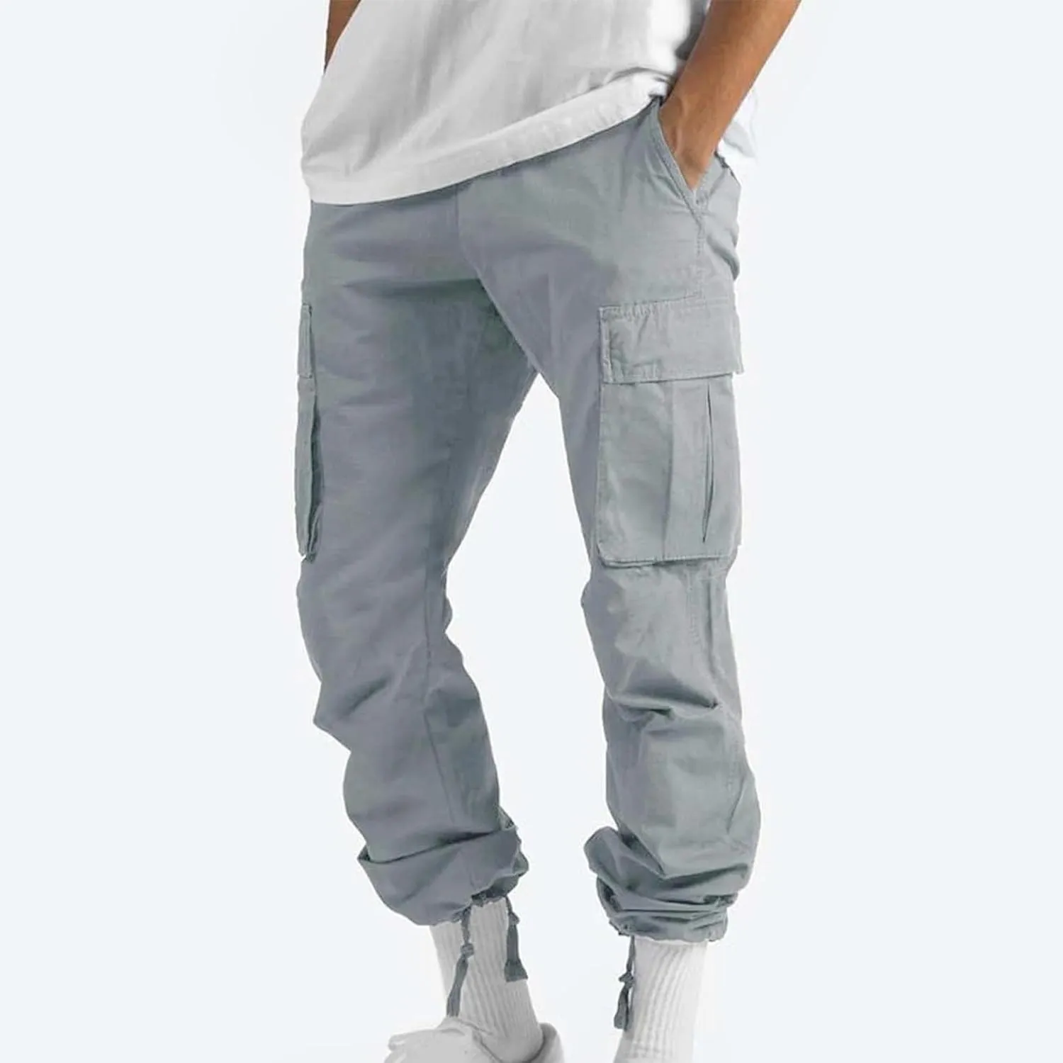 Cargo Pants for Men Casual Baggy Utility Work Hiking Joggers Relax Fit Big and Tall Trousers with Multi Pockets