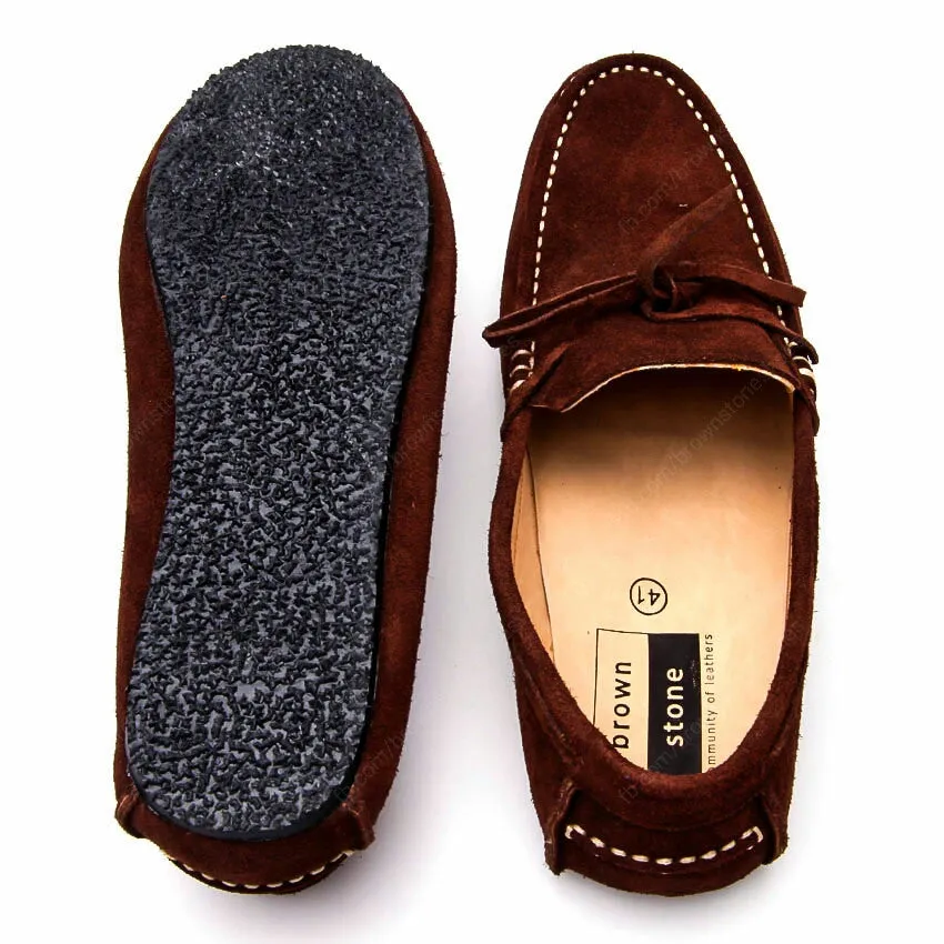 Casualist Lace Leather Loafer Suede Dark Brown