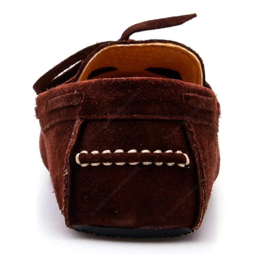 Casualist Lace Leather Loafer Suede Dark Brown