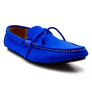 Casualist Lace Leather Loafer Suede Neon Blue