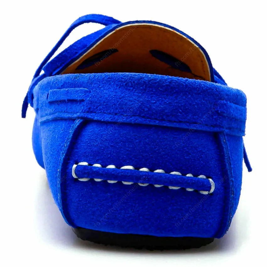 Casualist Lace Leather Loafer Suede Neon Blue