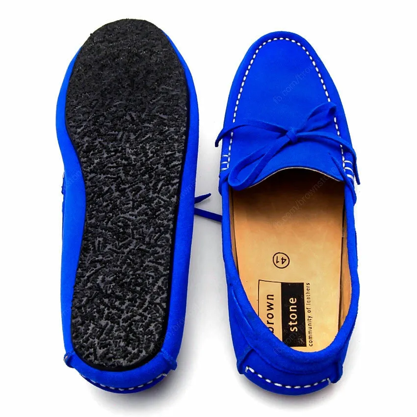 Casualist Lace Leather Loafer Suede Neon Blue