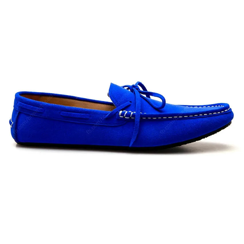 Casualist Lace Leather Loafer Suede Neon Blue