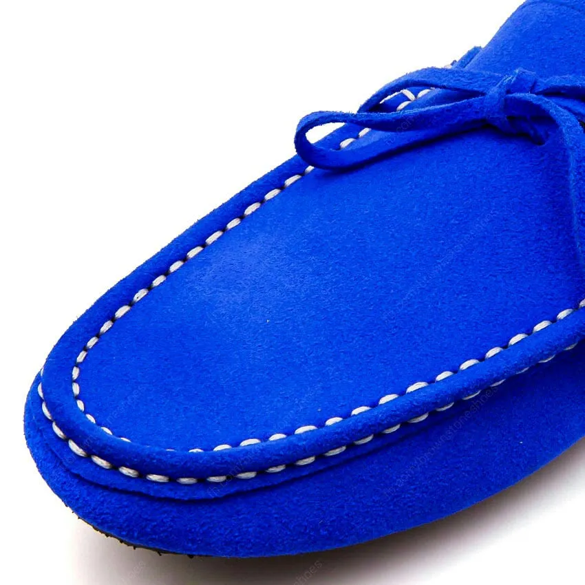 Casualist Lace Leather Loafer Suede Neon Blue