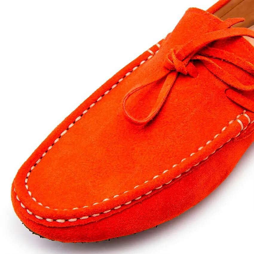 Casualist Lace Leather Loafer Suede Squeeze Orange