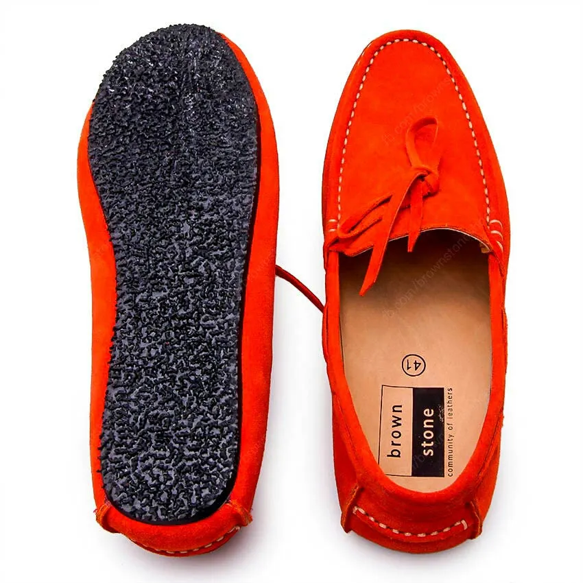 Casualist Lace Leather Loafer Suede Squeeze Orange