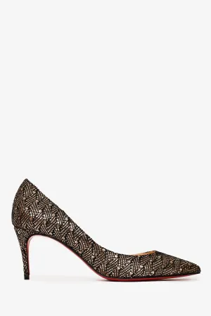 Christian Louboutin Black/Gold 'Iriza 70' Heels Size 35