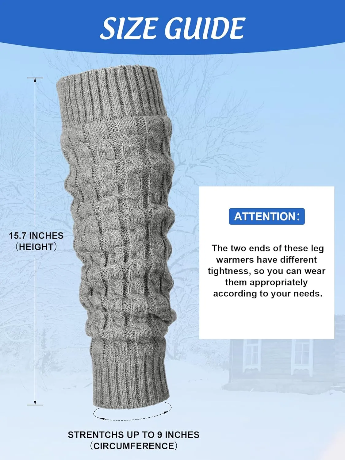 Chuarry 3 Pairs Winter Fleece Lined Leg Warmer for Women Skating Leg Warmer Long Boot Socks for Women Skating Every Day Wear