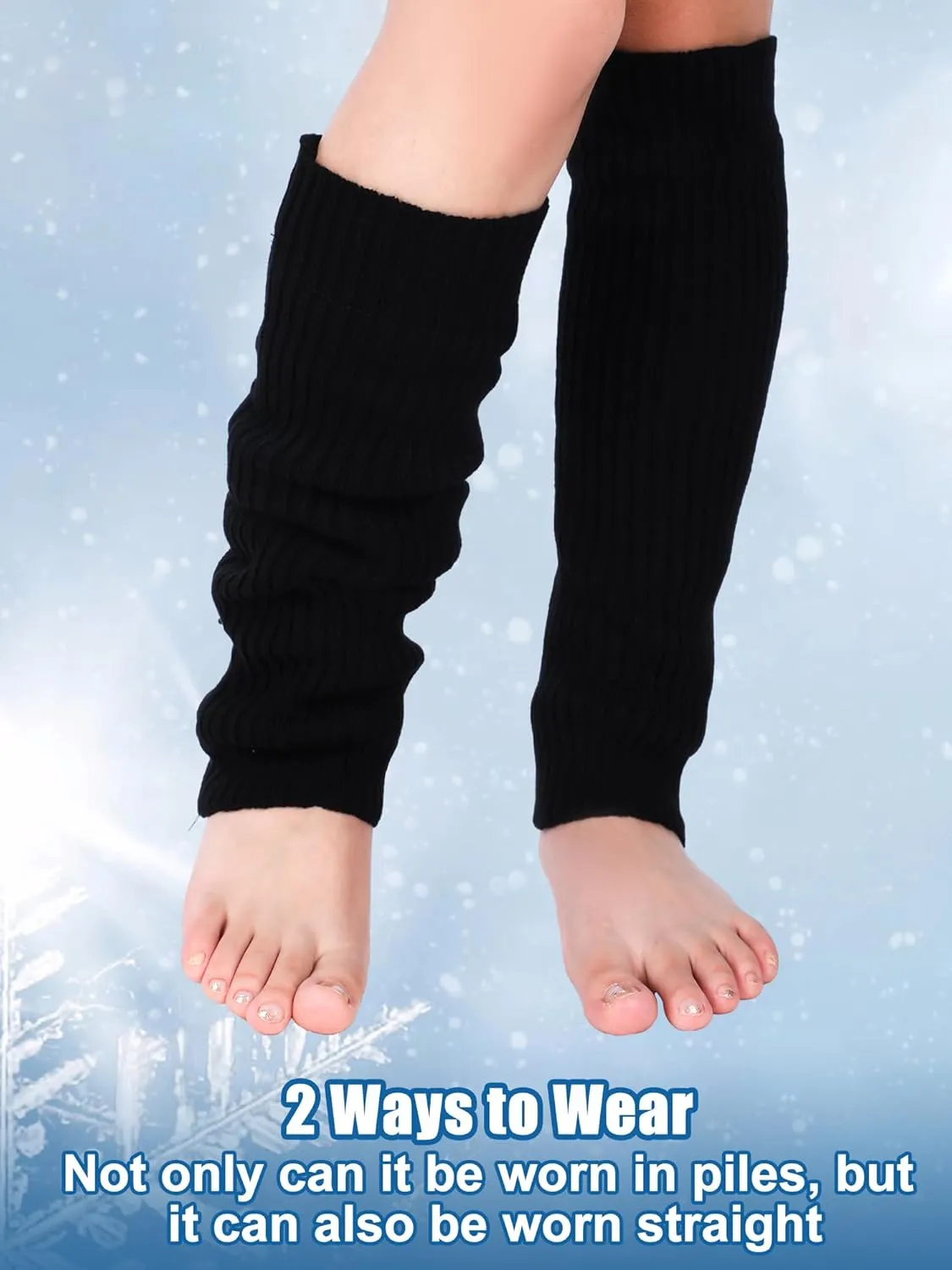 Chuarry 3 Pairs Winter Fleece Lined Leg Warmer for Women Skating Leg Warmer Long Boot Socks for Women Skating Every Day Wear