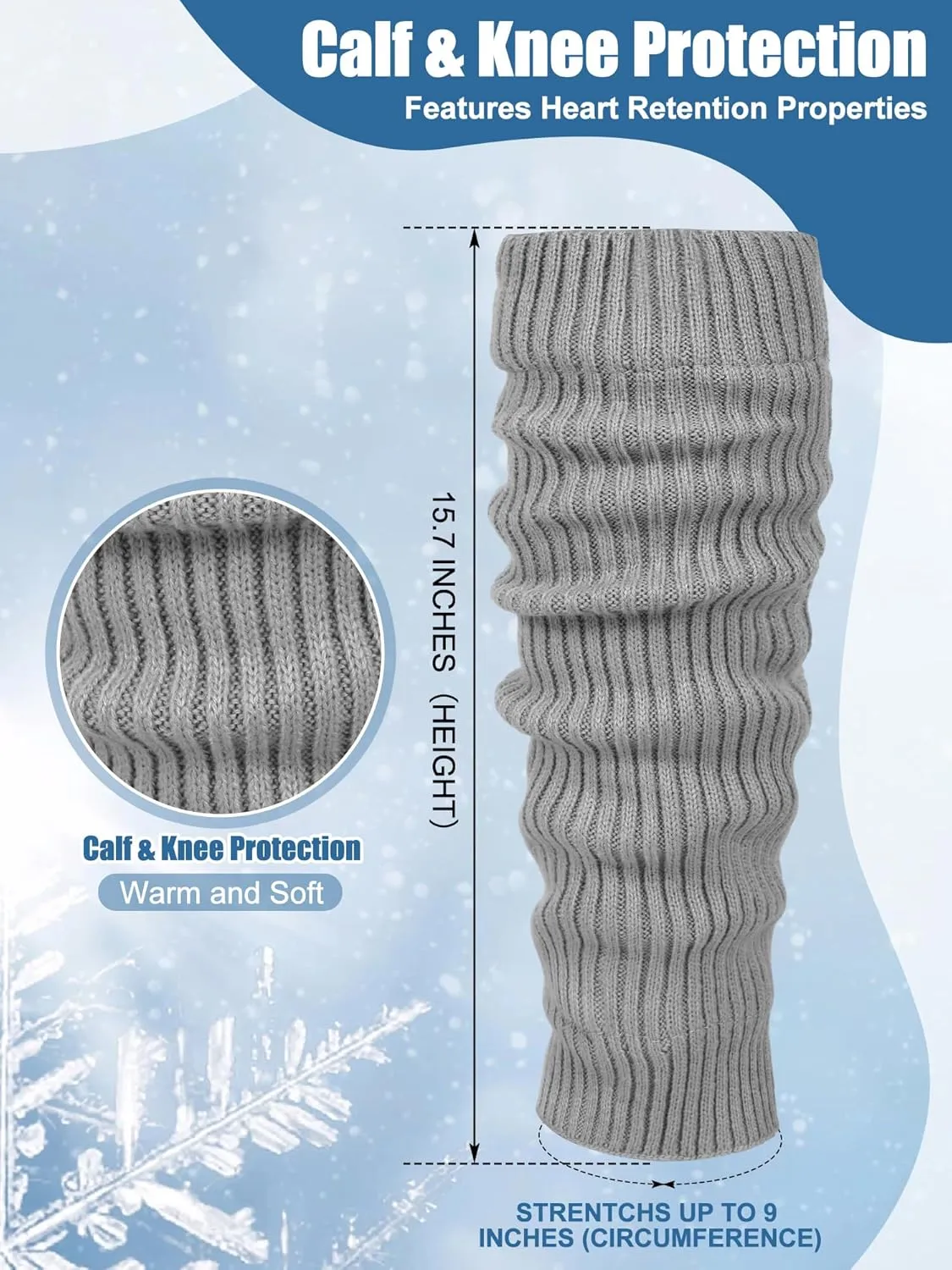 Chuarry 3 Pairs Winter Fleece Lined Leg Warmer for Women Skating Leg Warmer Long Boot Socks for Women Skating Every Day Wear