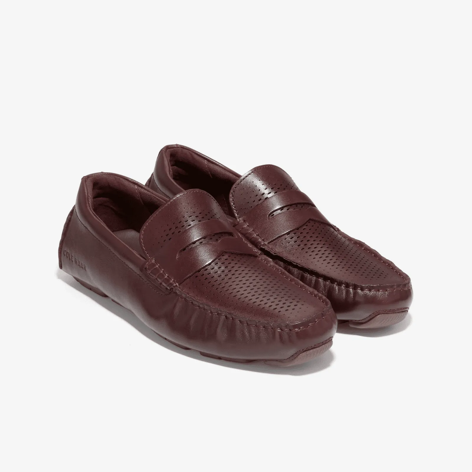 Cole Haan Mens Grand Laser Penny Driver CH Bloodstone CH Truffle C38424