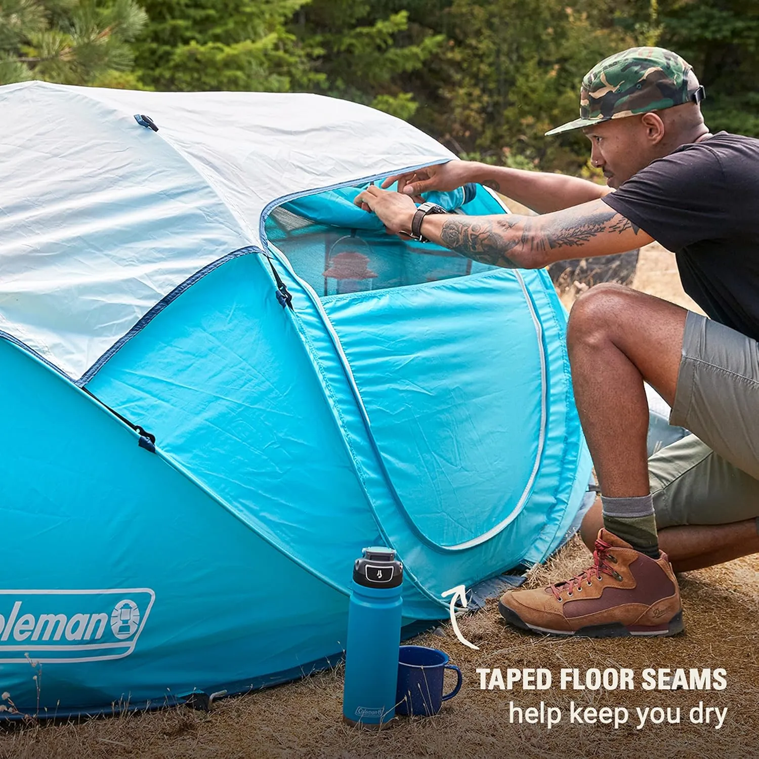 Coleman Pop-Up Instant Tent Sets Up in 10 Seconds, Portable & Lightweight 2/4 Person Tent with Adjustable Rainfly