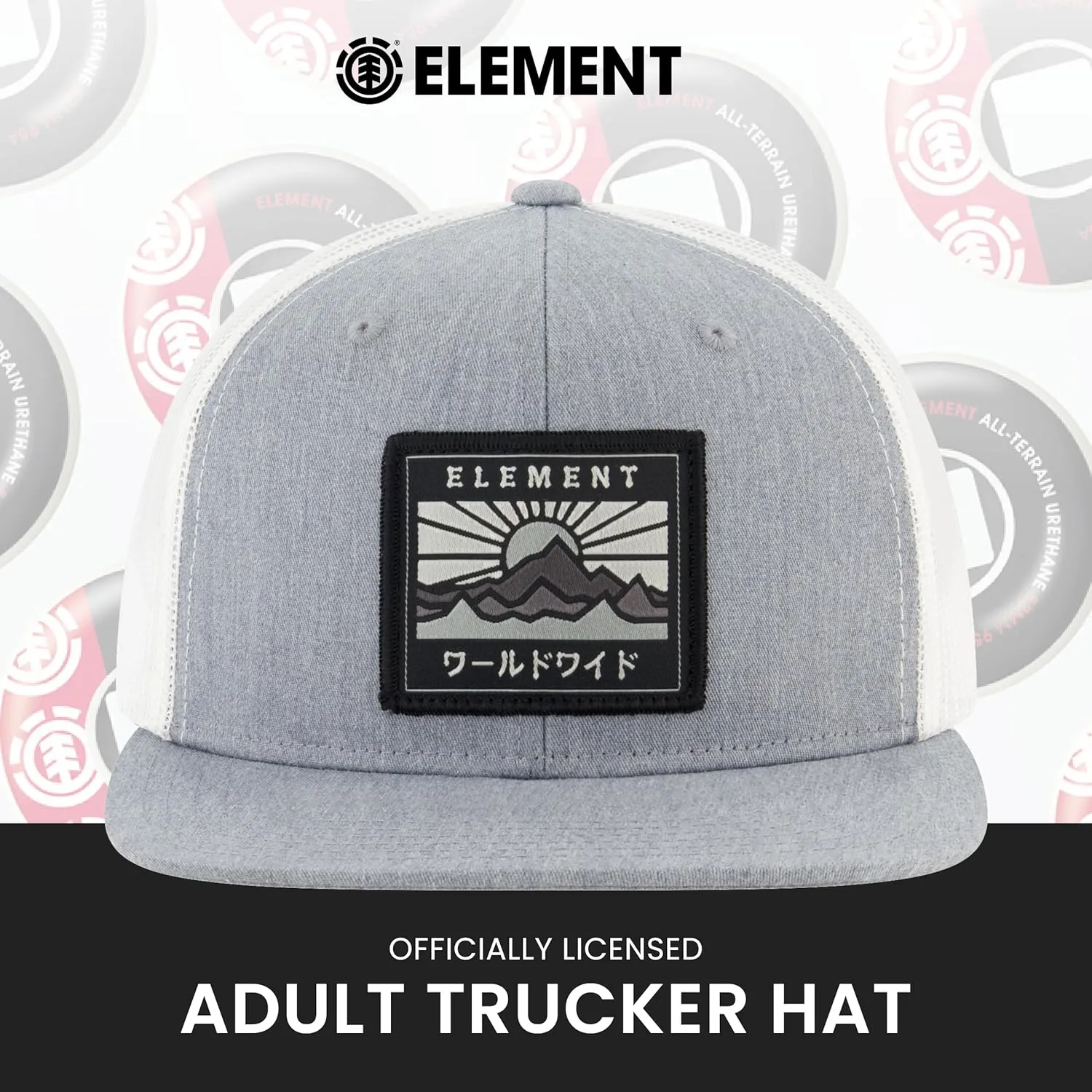 Concept One Element Trucker Hat, 6 Panel Adult Baseball Cap with Flat Brim