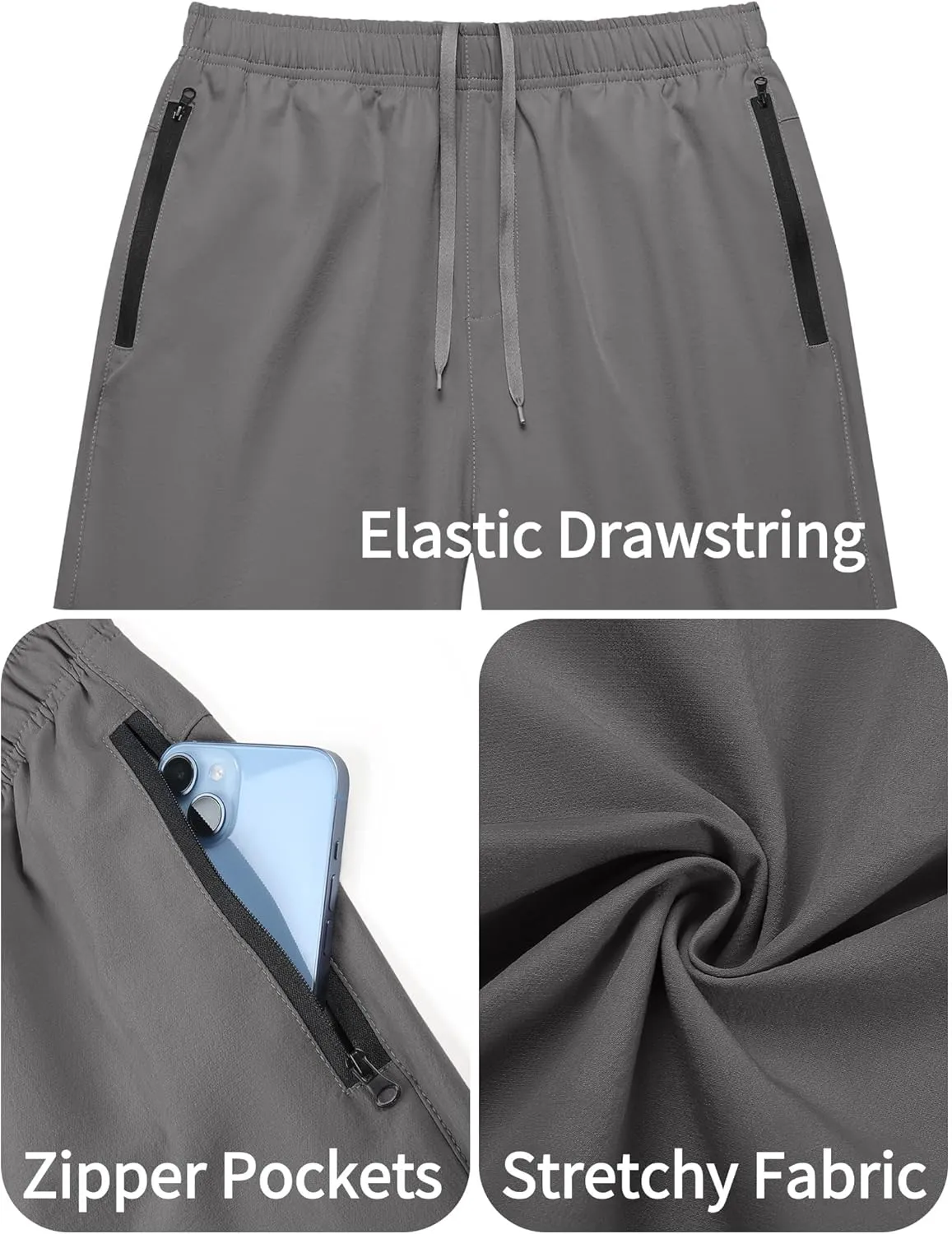 COOFANDY Men's Gym Workout Athletic Shorts Running Jogger Quick Dry Lightweight Shorts with Zipper Pockets