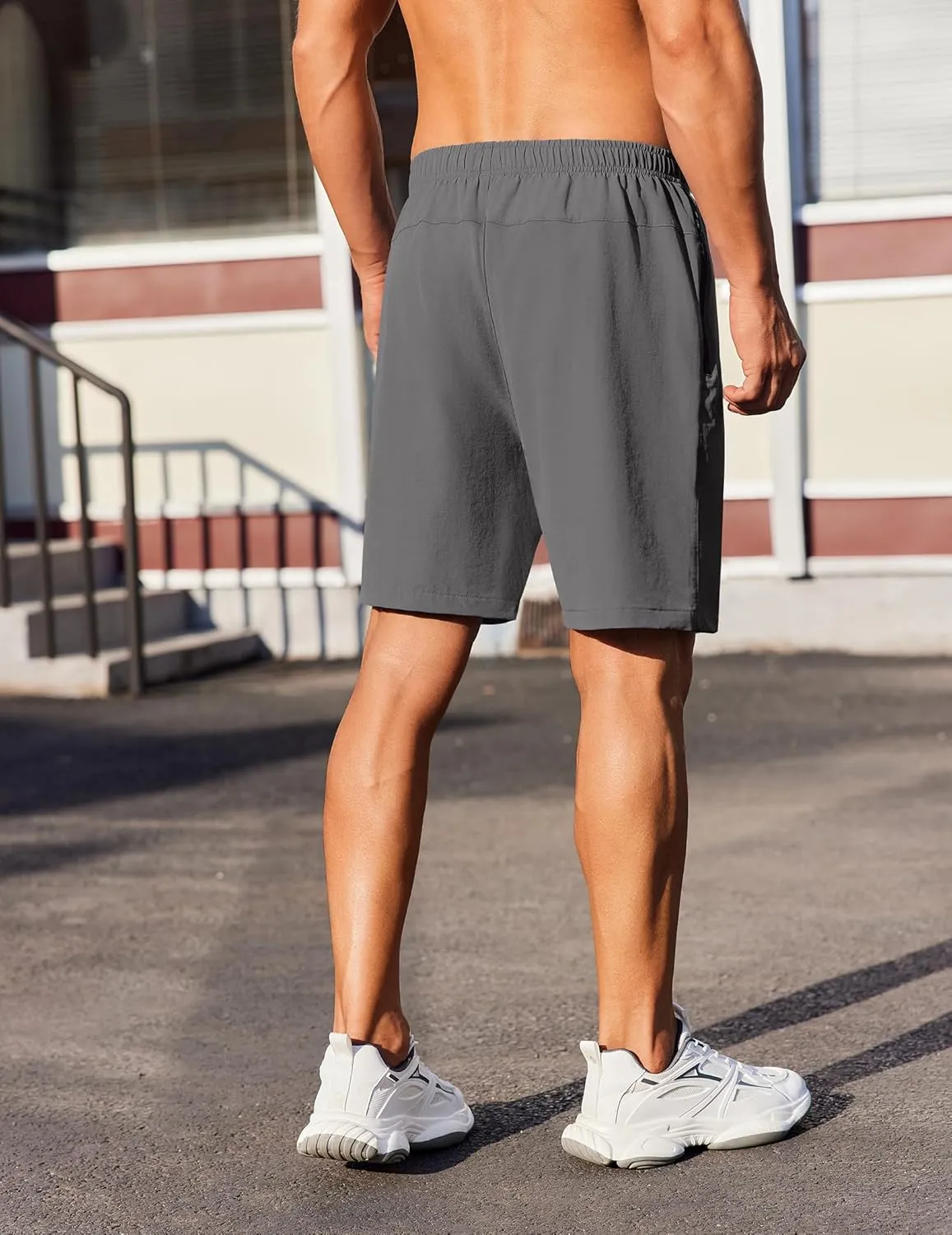 COOFANDY Men's Gym Workout Athletic Shorts Running Jogger Quick Dry Lightweight Shorts with Zipper Pockets