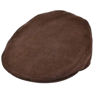 Corduroy Flat Cap Traditional Peaked Hat In Black, Brown - Maz