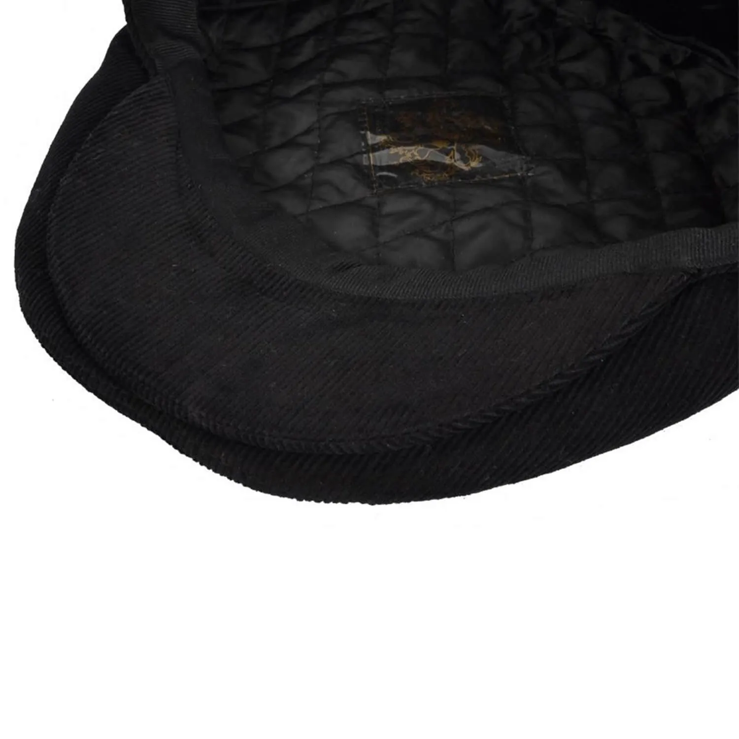 Corduroy Flat Cap Traditional Peaked Hat In Black, Brown - Maz