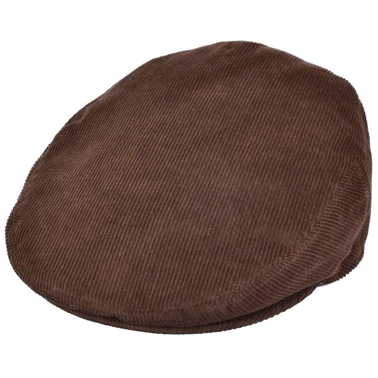 Corduroy Flat Cap Traditional Peaked Hat In Black, Brown - Maz