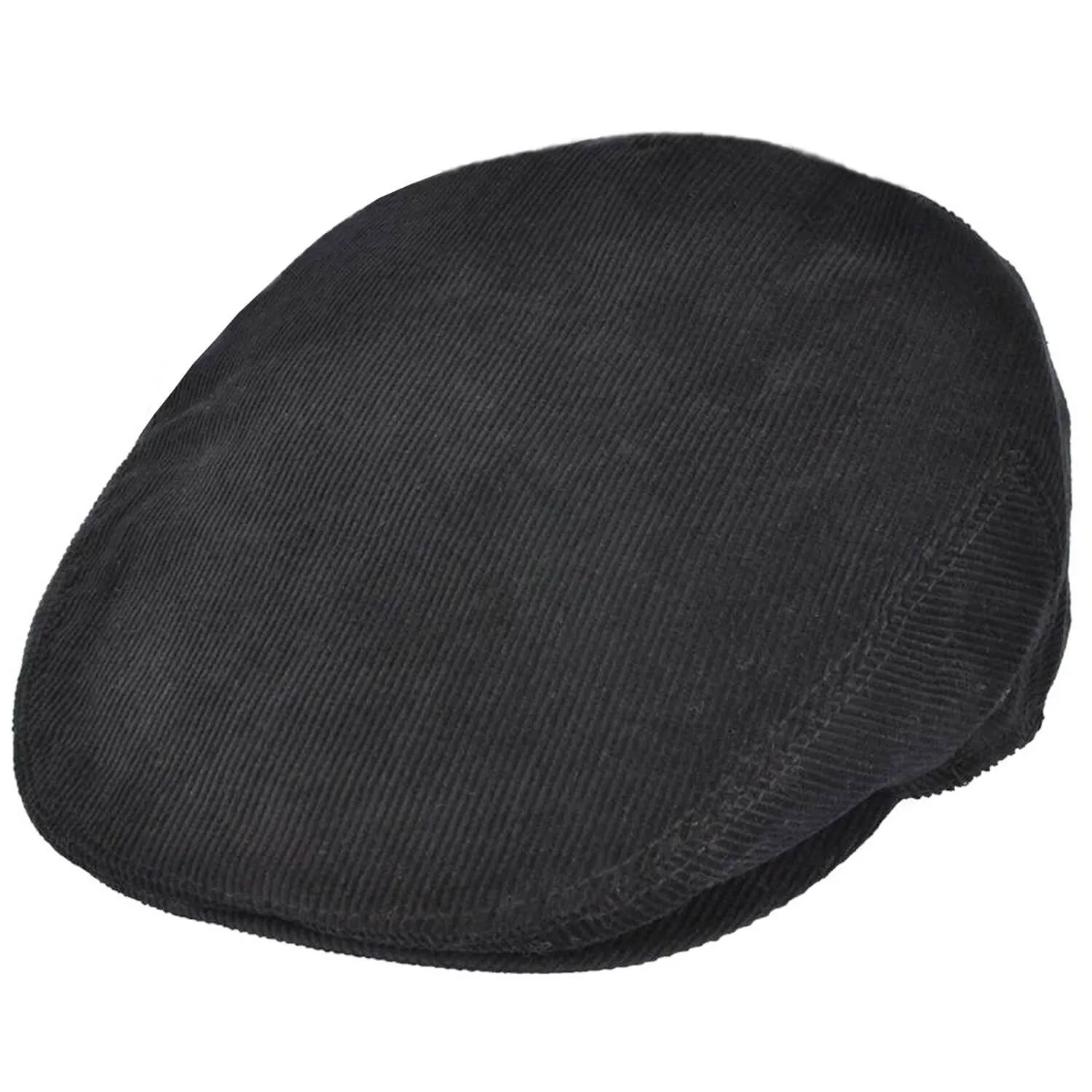 Corduroy Flat Cap Traditional Peaked Hat In Black, Brown - Maz