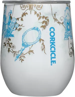 Corkcicle Disney Princess Belle Stemless Wine Glass Tumbler, Triple Insulated Stainless Steel Construction, Sliding Shatter-Proof Travel Lid, Keeps Beverages Chilled for 9 Hours, 12 oz