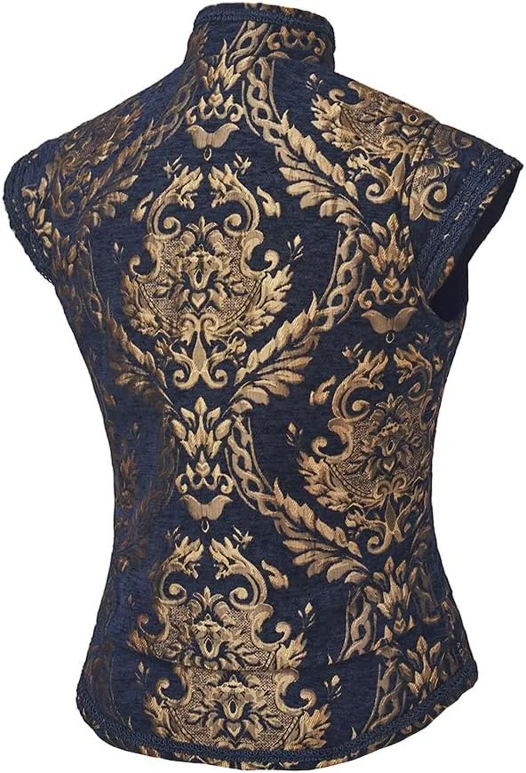CosplayDiy Mens Tudor Vest Victorian Suit Vest Tudor Jerkin Gothic Steampunk Waistcoat
