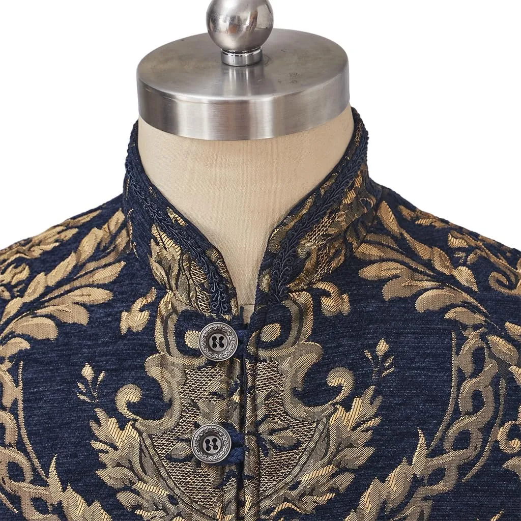 CosplayDiy Mens Tudor Vest Victorian Suit Vest Tudor Jerkin Gothic Steampunk Waistcoat