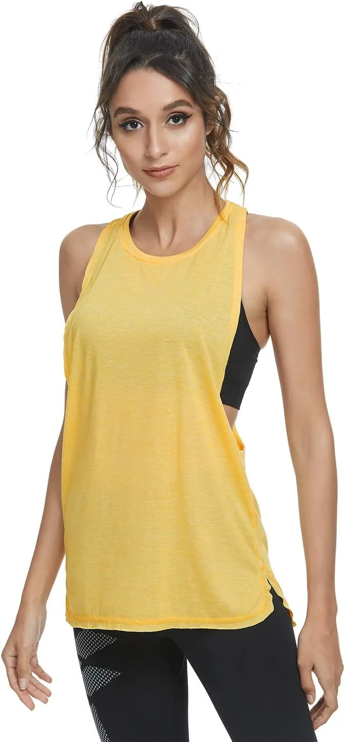 Cosy Pyro Workout Tank Tops for Women Lightweight Running Tanks Basic Gym Tops Sleeveless Athletic Yoga Shirts-4 Pack