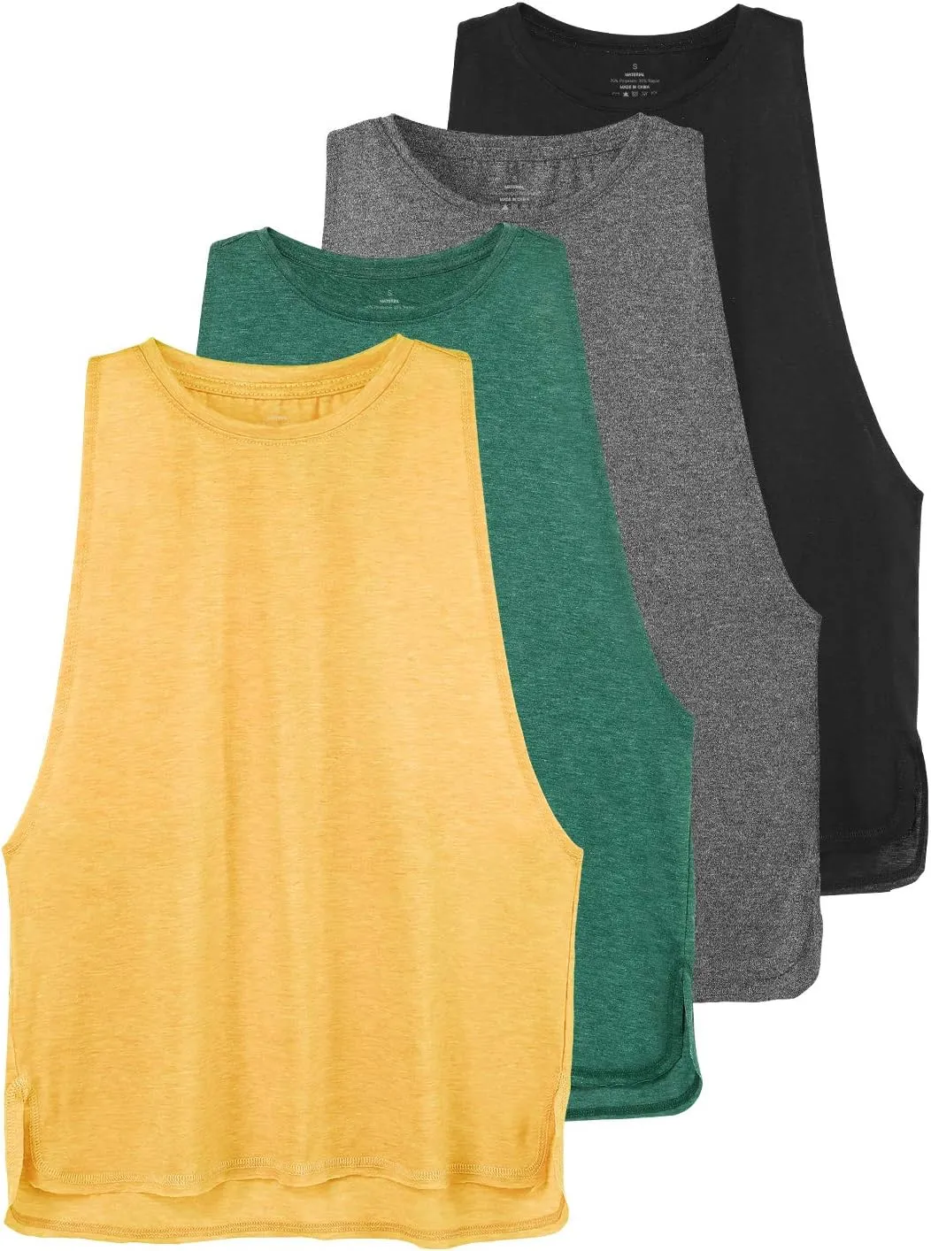 Cosy Pyro Workout Tank Tops for Women Lightweight Running Tanks Basic Gym Tops Sleeveless Athletic Yoga Shirts-4 Pack