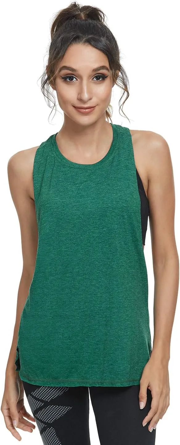 Cosy Pyro Workout Tank Tops for Women Lightweight Running Tanks Basic Gym Tops Sleeveless Athletic Yoga Shirts-4 Pack