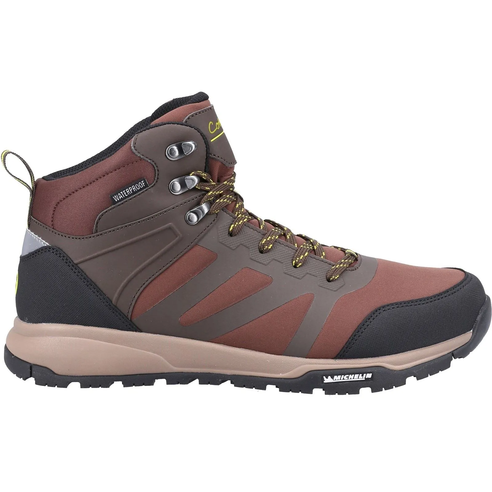 Cotswold Kingham Mid Recycled Plastic Synthetic Pu Men's Brown Hiking Boots