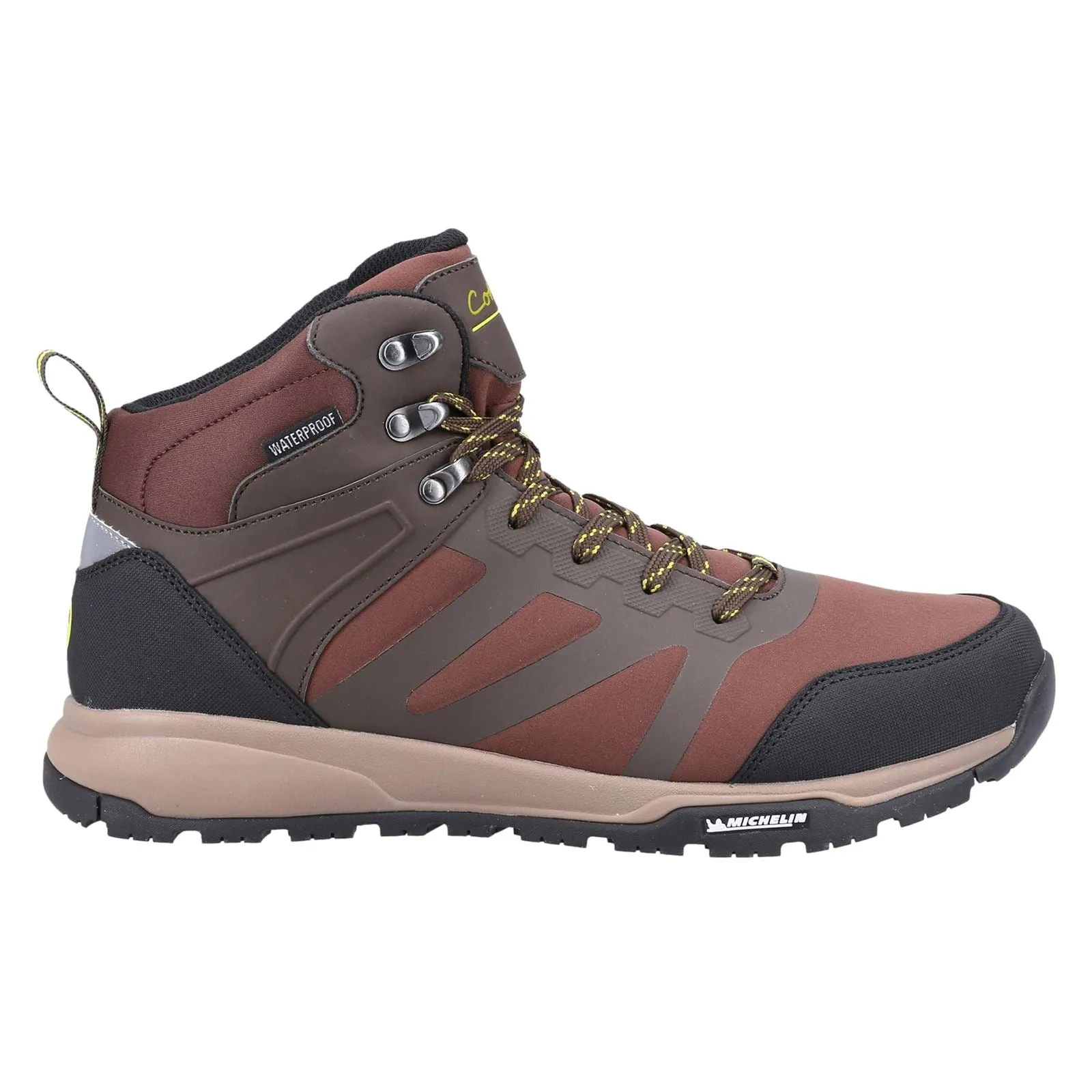 Cotswold Kingham Mid Recycled Plastic Synthetic Pu Men's Brown Hiking Boots