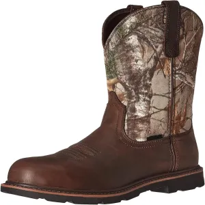 Cowboy Boots For Men Vintage Square Toe Chunky Block Heel Embroidered Traditional Country Lightweight Western Boots