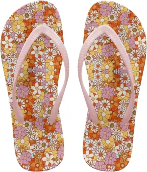 Creative Plant Print Flip Flops for Women Fit Comfort Flat Shower Sandals Lightweight Casual Ladies Slippers Beach Vacation Essentials