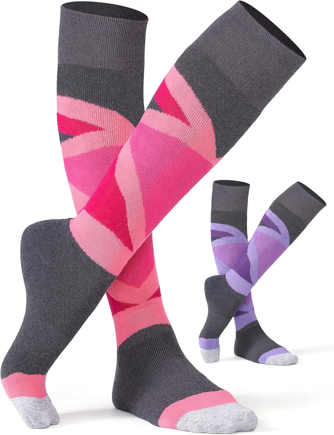 CS CELERSPORT 2/3 Pack Ski Socks for Womens and Mens with Full Cushion, Wool Winter Warm Socks for Skiing Snowboarding