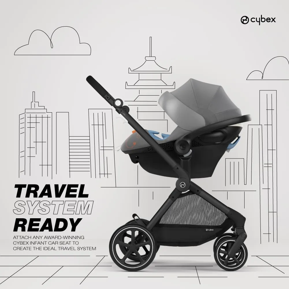 Cybex EOS 5-in-1 Travel System Stroller   Lightweight Aton G Infant Car Seat, Lava Grey